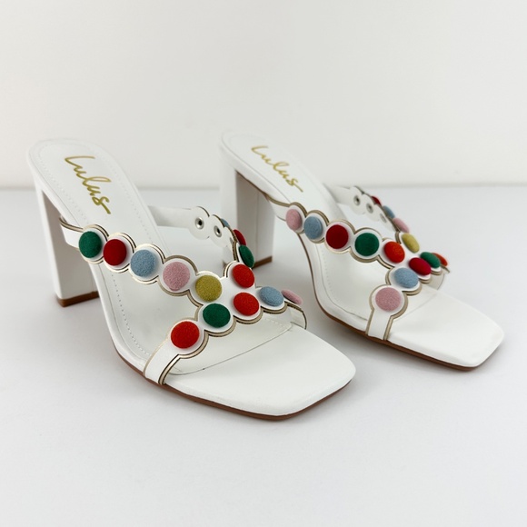 Lulu’s White Multi High Heel Sandals - Picture 5 of 8